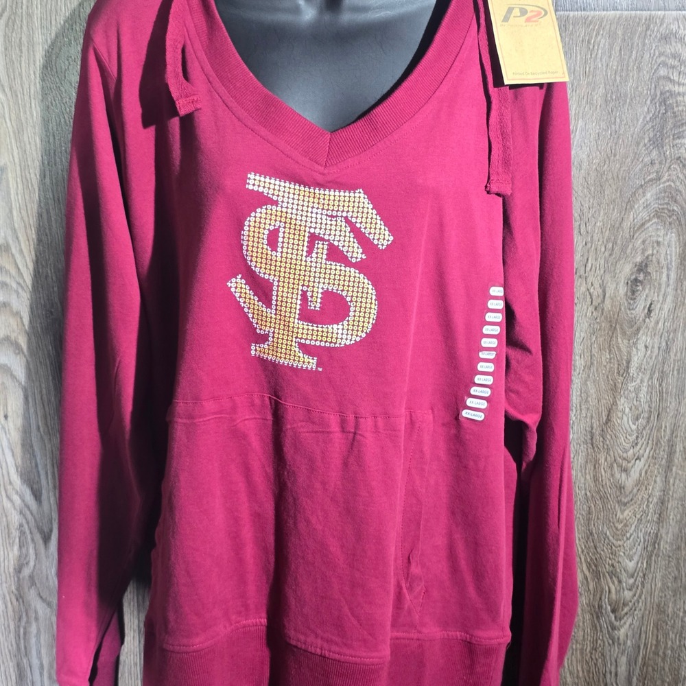 P2 Florida State Seminoles Hoodie NWT Plus Size 2XL‎ 18W-20W Maroon - Picture 11 of 12